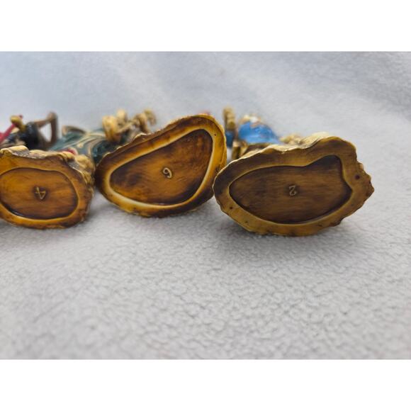 Lot 7 Gods of Good Fortune Antique Celluloid Japanese MCM Numbered - Picture 7 of 14